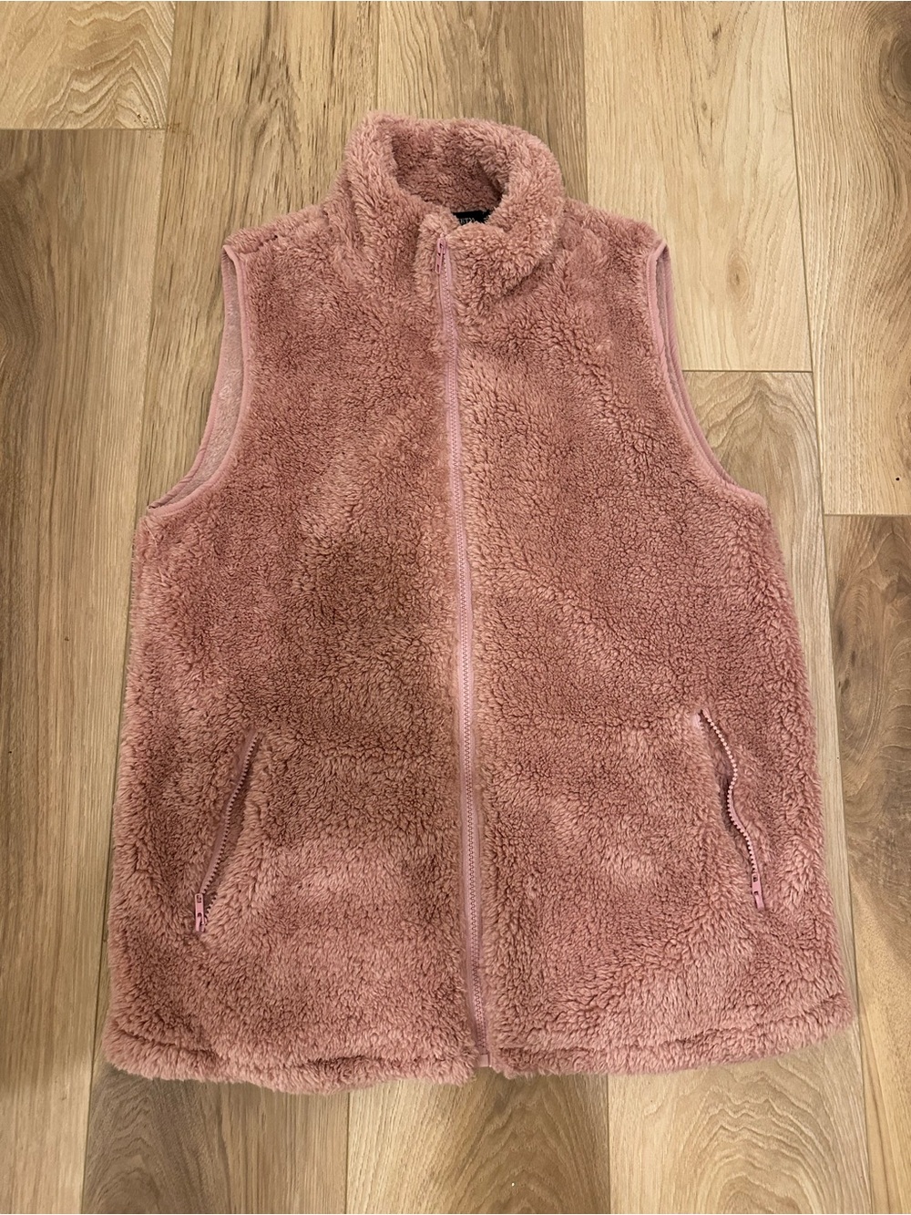Women's Plush Sherpa Fleece Vest - Dusty Rose